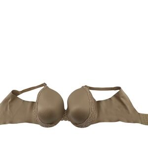 Soma Vanishing Back Bra Women 42D Nude Lace Trim Support Underwire